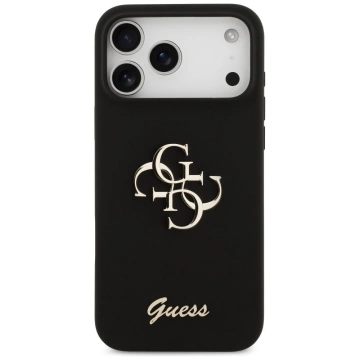 Etui Guess do iPhone 17 Pro Max Silicone Big 4G Script Black