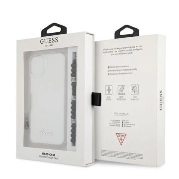 Guess GUHCP13SKPSBK iPhone 13 mini 5,4" průhledný pevný obal Black Pearl