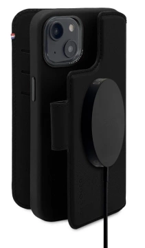 Decoded Detachable Wallet - Protective Leather Case for iPhone 14 Plus MagSafe Compatible (black)