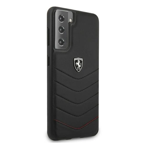 Etui na telefon Ferrari Hardcase do Samsung Galaxy S21 Plus czarny/black hardcase Off Track Quilted
