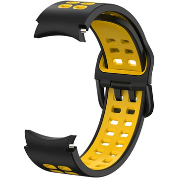 Športový remienok Alogy Soft Band Guma na inteligentné hodinky pre Samsung Galaxy Watch 4/5 40/42/44/45 mm čierna a žltá