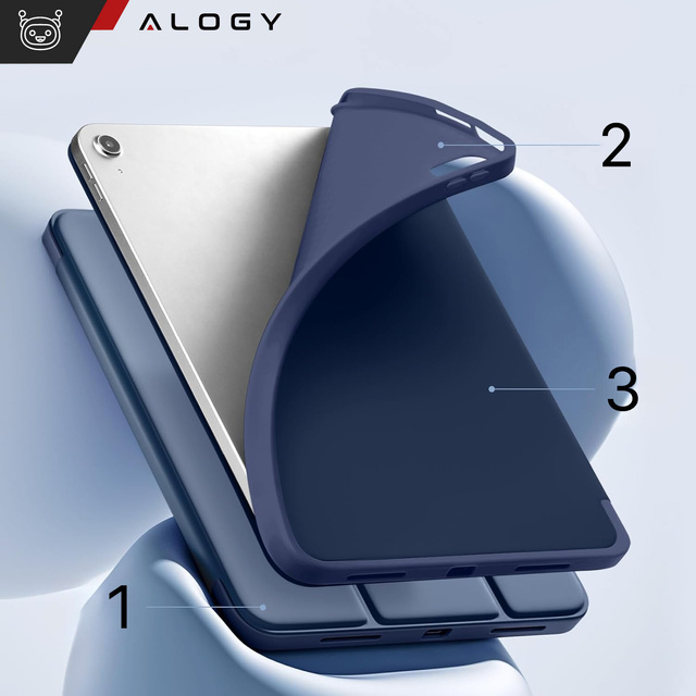 Hülle für Apple iPad 10. Generation. 10,9" 2022 Tablet-Hülle Alogy Smart Case Stifthalter Marineblau