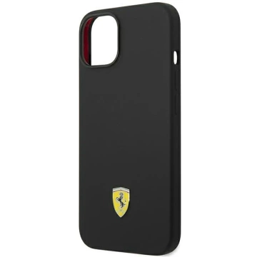 Puzdro pre Ferrari FEHCP14SSIBK pre Apple iPhone 14 6,1" čierne/čierne pevné puzdro Silikónové kovové Logo
