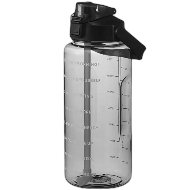 Large bottle for drinking drinks Alogy MotivHydro Motivational measuring cup 2l 2000ml Black