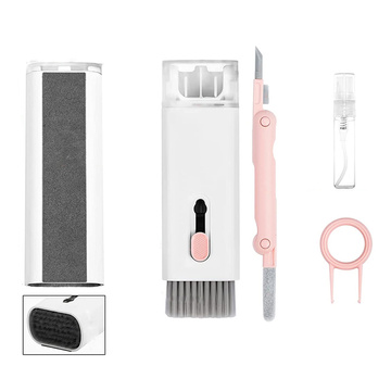Cleaner Multifunkční čistící sada pro airpods 7v1 klávesnice Růžová a bílá