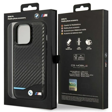 Pouzdro na telefon BMW BMHMP14L22NBCK pro Apple iPhone 14 Pro 6,1" černo/černé Carbon MagSafe