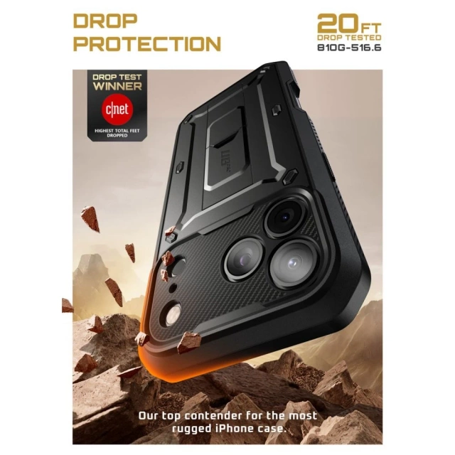 Etui Supcase UB Pro do iPhone 17 Pro Black Pancerne z Klipsem