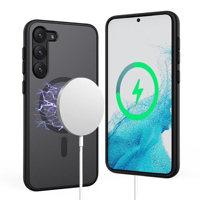 Gebaut mit Telefon MagMat Case auf MagSafe auf Samsung Galaxy S23 Mattschwarz