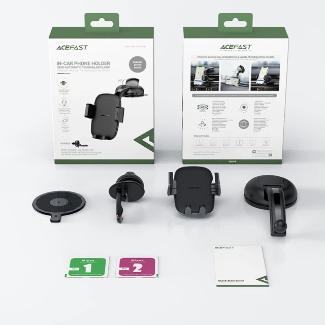 Acefast samochodowy uchwyt do telefonu na kokpit i kratkę wentylacji czarny (D5 black)