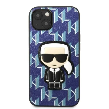 Protective phone case Karl Lagerfeld KLHCP13MPMNIKBL for Apple iPhone 13 6.1" hardcase blue/blue Monogram Ikonik Patch