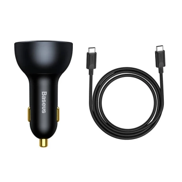 Baseus Qualcomm nabíječka do auta, USB, 2x USB-C, 160W (šedá)