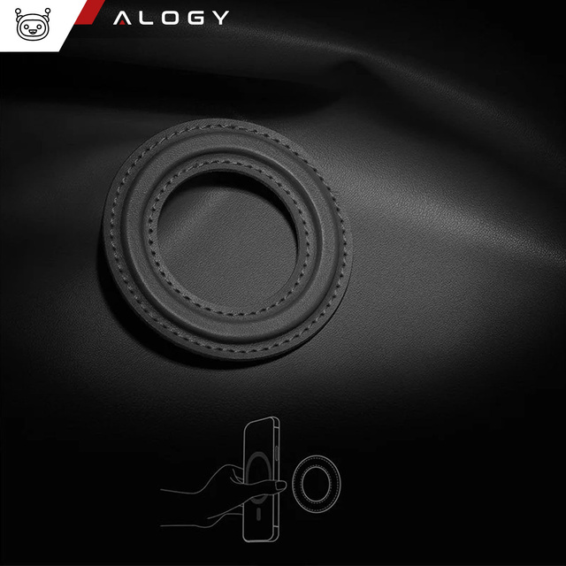 Magnetická deska pro samolepku MagSafe Ring Ring Holder obal Univerzální kůže Alogy Magnetic černá