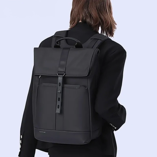 Bange wasserdichter Rucksack für 15,6-Zoll-Laptop, Stadtreisender, 45 x 30 x 16 cm, für Arbeit, Flugzeug, Herren, Damen, mit USB-Anschluss Schwarz
