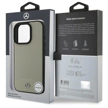 Etui Mercedes do iPhone 16 Pro Max 6.9" Beżowy Hardcase MB Textured and Plain Leather MagSafe