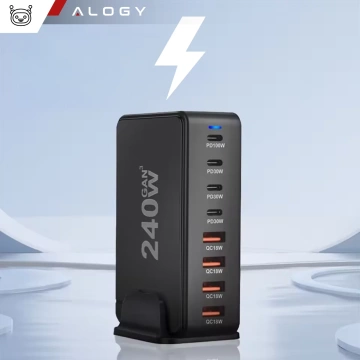 HUB-Splitter Alogy-Adapter für Computer-Laptop mit USB-C auf 3x USB-A 2.0 1x USB-A 3.0 Grau