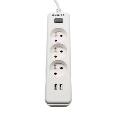Philips SPN3032WA/60 Przedłużacz Sieciowy 3 Gniazda + 2 USB-A 2m Biały