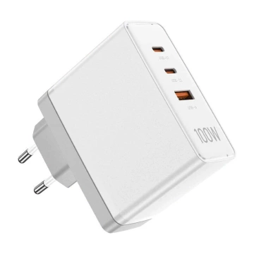 Nabíjačka Vention FEGW0-EU 2xUSB-C USB-A GaN 100W do steny biela
