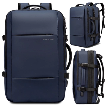 Дорожній рюкзак Bange BackPack бізнес розширюваний рюкзак Містка сумка для ноутбука 17.3" з USB портом Чорний