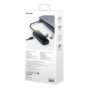 Концентратор 5w1 Baseus AcmeJoy серії USB-C до 2xUSB 3.0 USB 2.0 USB-C PD RJ45 (szary)