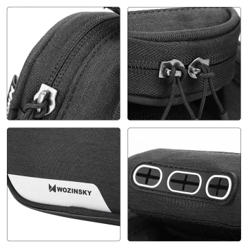 Wozinsky taška na rám na bicykel odnímateľné puzdro na telefón do 6,5" 1,5 l čierne (WBB7BK)