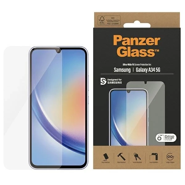 Tvrdené sklo pre Samsung Galaxy A34 5G PanzerGlass Ultra-Wide Fit EasyAligner