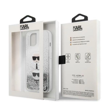 Karl Lagerfeld KLHCP13SKICGLS iPhone 13 mini 5,4" srebrny/silver hardcase Liquid Glitter Karl