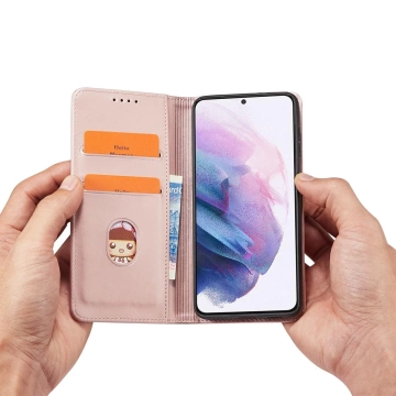 Magnet Kartenetui für Samsung Galaxy S22 (S22 Plus) Tasche Geldbörse Kartenhalter Pink