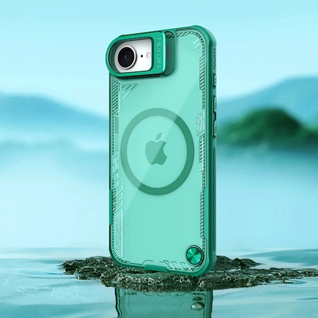 Etui do iPhone 16e Nillkin Iceblade MagSafe Podstawka Zielone