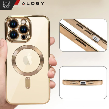 MagSafe Case для iPhone 13 Pro Alogy Glamour Luxury Ring корпус Gold-transparent Glass