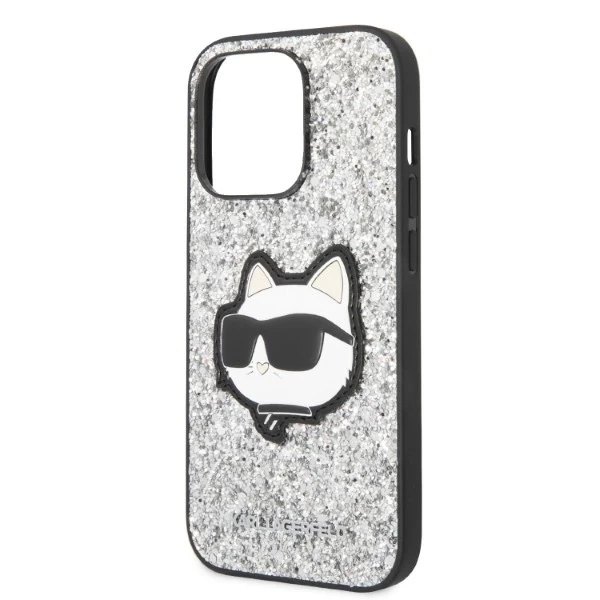Etui Karl Lagerfeld KLHCP14LG2CPS pro iPhone 14 Pro 6,1" pevné pouzdro Glitter Choupette Patch