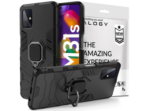 Puzdro Alogy Stand Ring Armor pre Samsung Galaxy M31s čierne