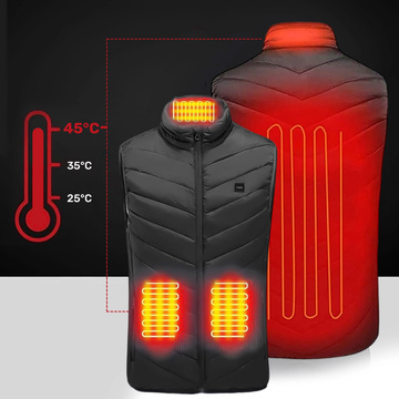 Beheizte Weste Damen Herren ärmellose Jacke USB gesteppt beheizt elektrisch Winter Unisex Größe M Schwarz