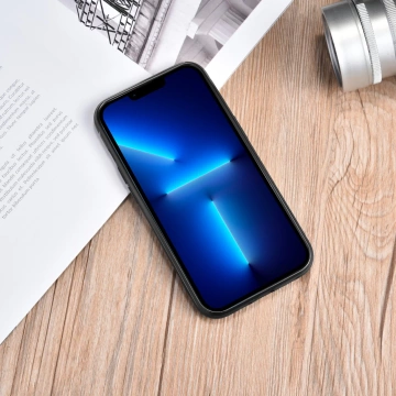 Чохол iCarer Leather Oil Wax обтягнутий натуральною шкірою для iPhone 13 mini чорний (ALI1211-BK)