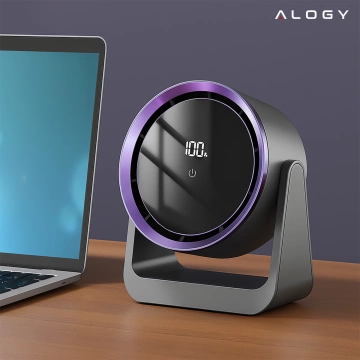 Stolní ventilátor stojící ventilátor malé oběhové čerpadlo s klipem bezdrátové ruční 500mAh USB-C Alogy White