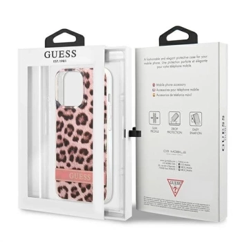 Guess GUHCP13LHSLEOP iPhone 13 Pro / 13 6,1" růžové / růžové pevné pouzdro Leopard