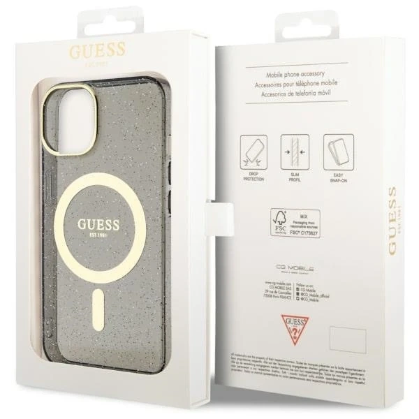 Чохол Etui Guess GUHMP14MHCMCGK для iPhone 14 Plus 6.7" Glitter Gold MagSafe