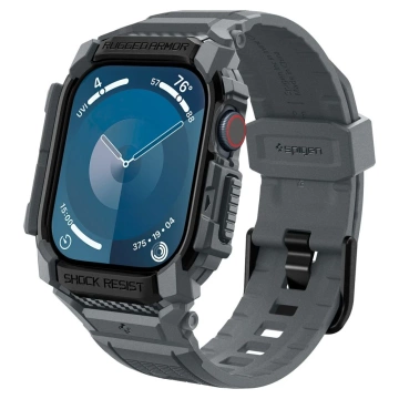 ЧОХОЛ З РЕМІНЦЕМ ДЛЯ APPLE WATCH 10 (46 ММ) ТЕМНО-СІРИЙ SPIGEN RUGGED ARMOR PRO