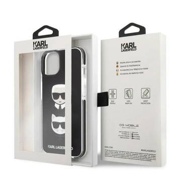 Ochranné puzdro na telefón Karl Lagerfeld KLHCP13STPE2TK pre Apple iPhone 13 Mini 5,4" pevné puzdro čierne/čierne Karl