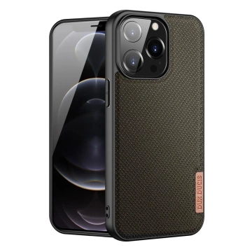 Kryt puzdra Dux Ducis Fino pokrytý nylonovým materiálom iPhone 13 Pro zelený