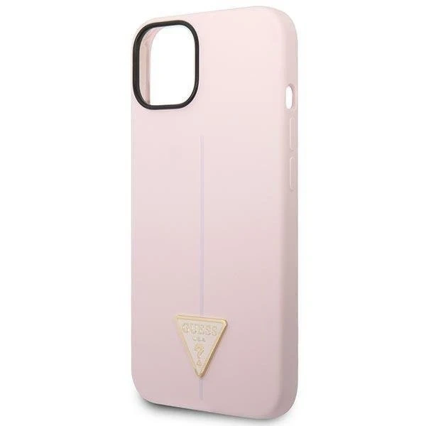 Puzdro Guess na telefón iPhone 14 6,1" fialové/fialové pevné puzdro Silicone Triangle