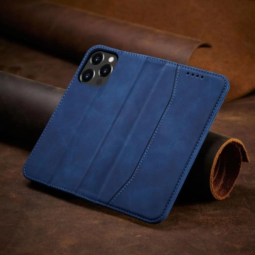 Magnet Fancy Case pre iPhone 13 Pro obal na karty peňaženka stojan na karty modrý