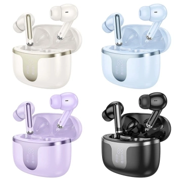 Bezdrôtové Bluetooth slúchadlá HOCO TWS EQ10 s nabíjacím puzdrom, čierne