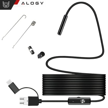 Kamera inspekcyjna endoskopowa micro USB USB-C USB Full HD 3m 8mm Endoskop Alogy Hard Wire