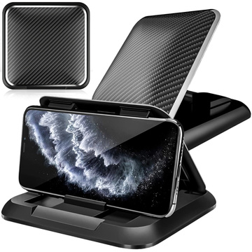 Alogy Carbon car cockpit dashboard holder for phone up to 6.8 inches GPS Black Organizer
