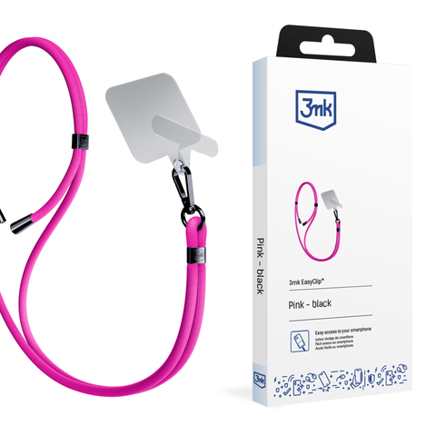 Universal smartphone lanyard 3mk EasyClip Pink (black)