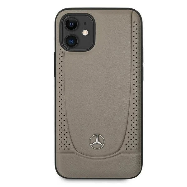 Mercedes MEHCP12SARMBR protective case for Apple iPhone 12 Mini 5.4" brown/brown hardcase Urban Line