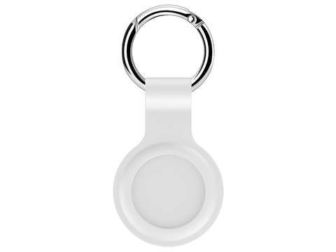 Silikonhülle Alogy Schlüsselanhänger mit Karabiner für Apple AirTag White