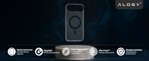 Kryt pre Apple iPhone 16 Pro Max Alogy MagSafe Hybrid Matte Case Matný kryt s ochranou šošovky čierny