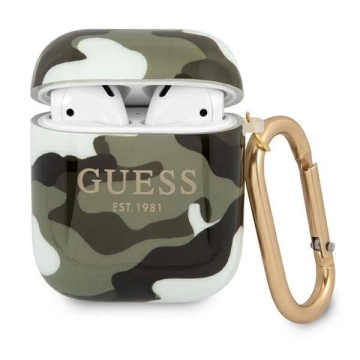 Обкладинка Guess GUA2UCAMA AirPods з колекції камуфляжів зеленого/хакі