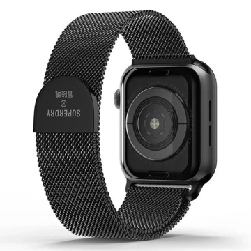 SuperDry Uhrenarmband Apple Watch 38/40/41 mm Chainmail schwarz/schwarz 41681